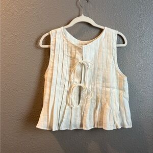 Verge Girl Valeria Linen Top White Size AU 12 US 8